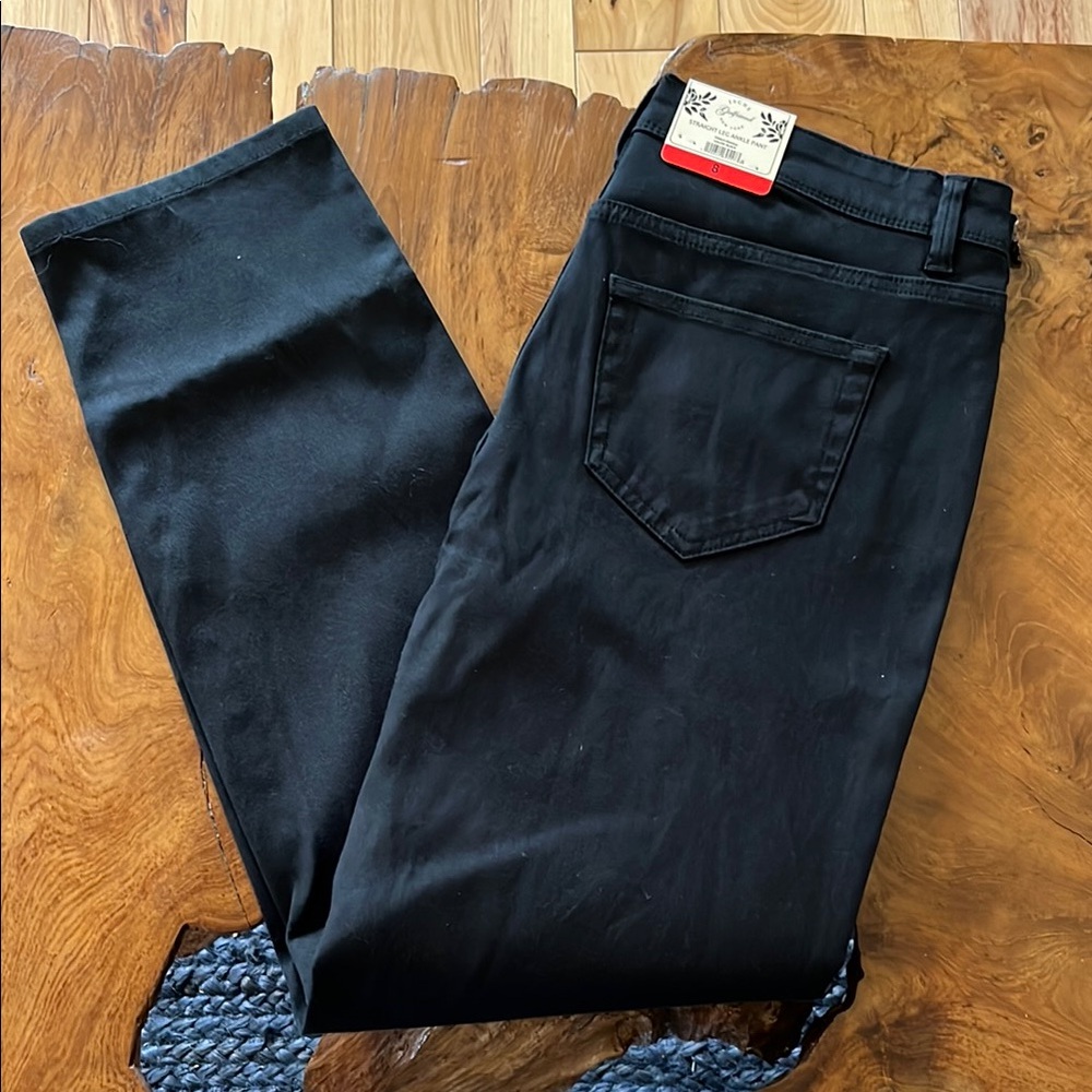 Jachs Black Straight Leg Ankle Pants